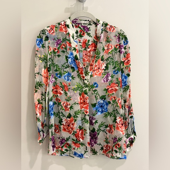 ✨ ALICE + OLIVIA Sheila Gardenia Blouson Sleeve Blouse 🌸 - Picture 4 of 16